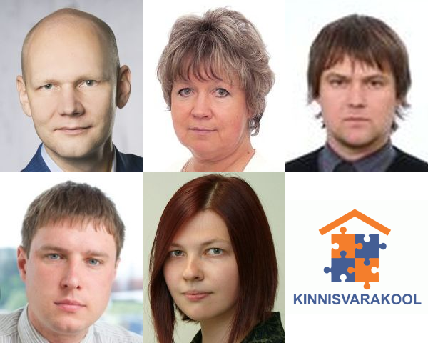 Kinnisvarakooli lektorid: Tõnu Toompark, Evi Hindpere, Marko Sula, Igor Fedotov, Eva Vaagert